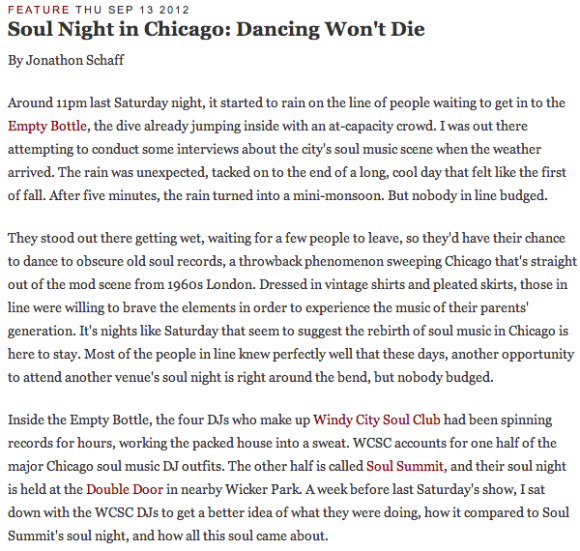 from "Soul Night in Chicago: Dancing Won't Die", Gapers Block