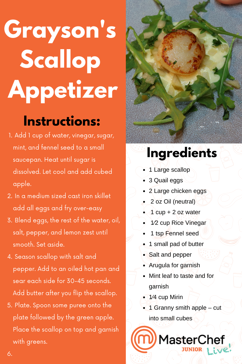 2022 Tour Recipes — Masterchef Junior Live