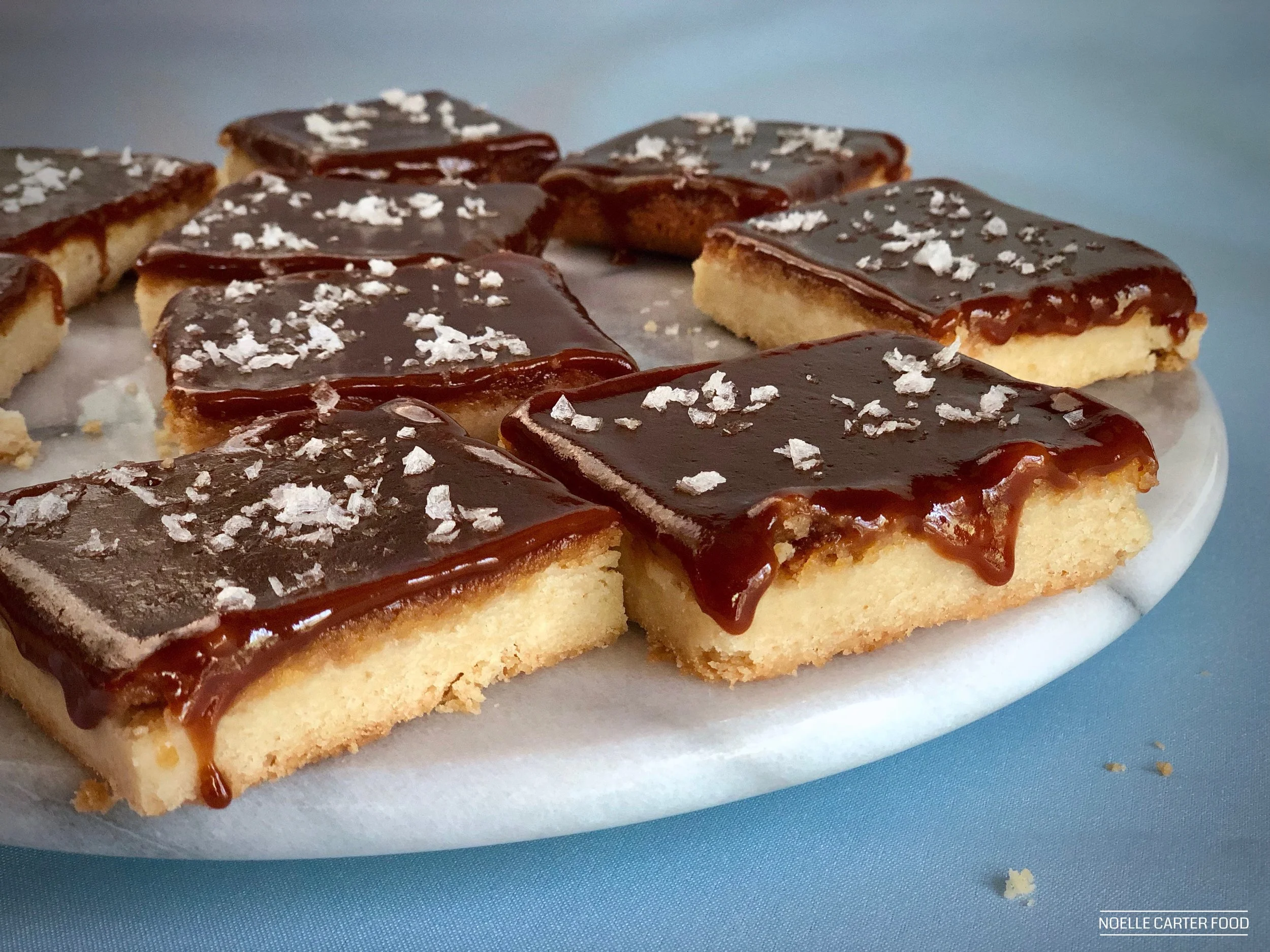 Salted caramel shortbread bars. (Noelle Carter)