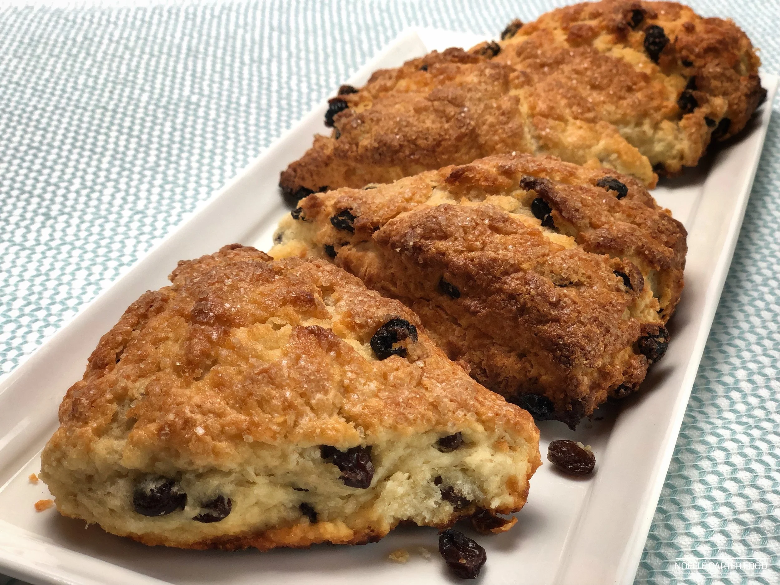Ginger rum raisin scones. (Noelle Carter)