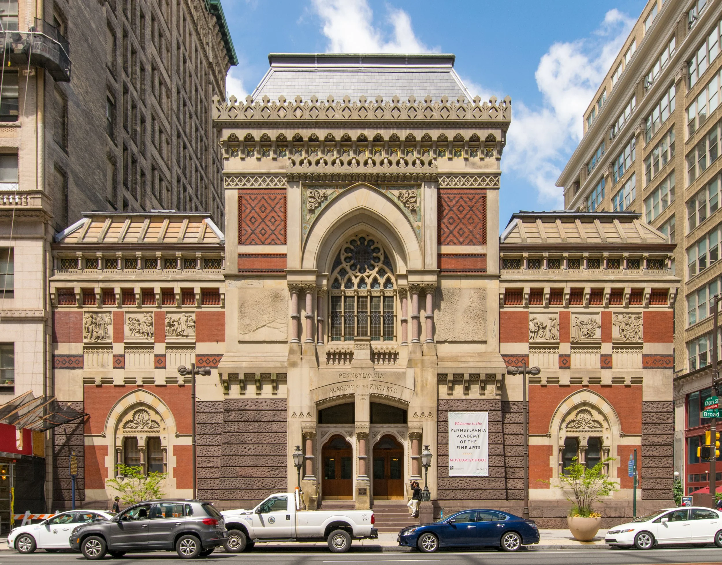   Pennsylvania Academy of the Fine Arts, Philadelphia (1871–76)&nbsp;Pennsylvania Academy of the Fine Arts building, Philadelphia. Public domain.  