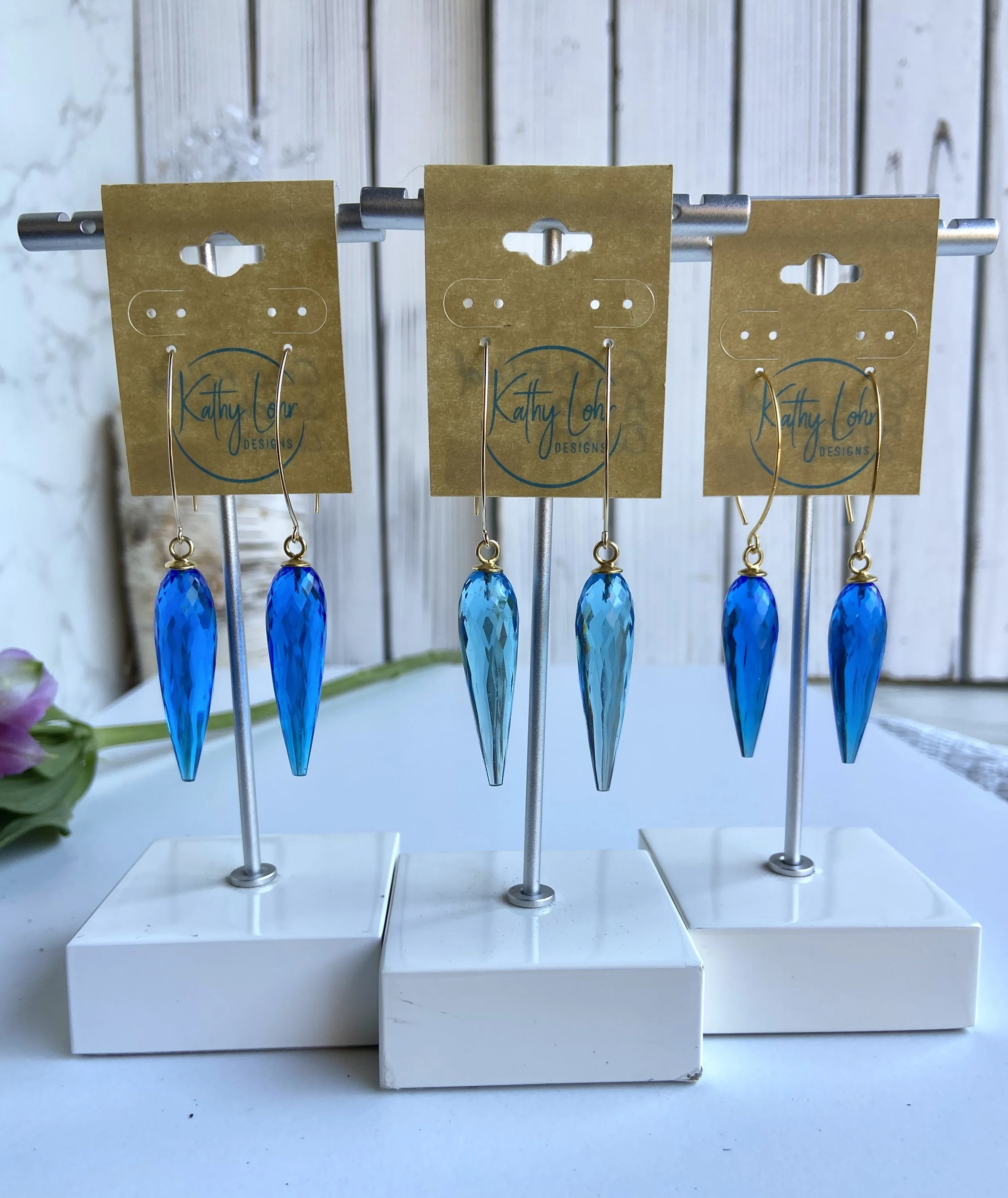 Points of Light Earrings, Crystal Quartz - Gold Filled
