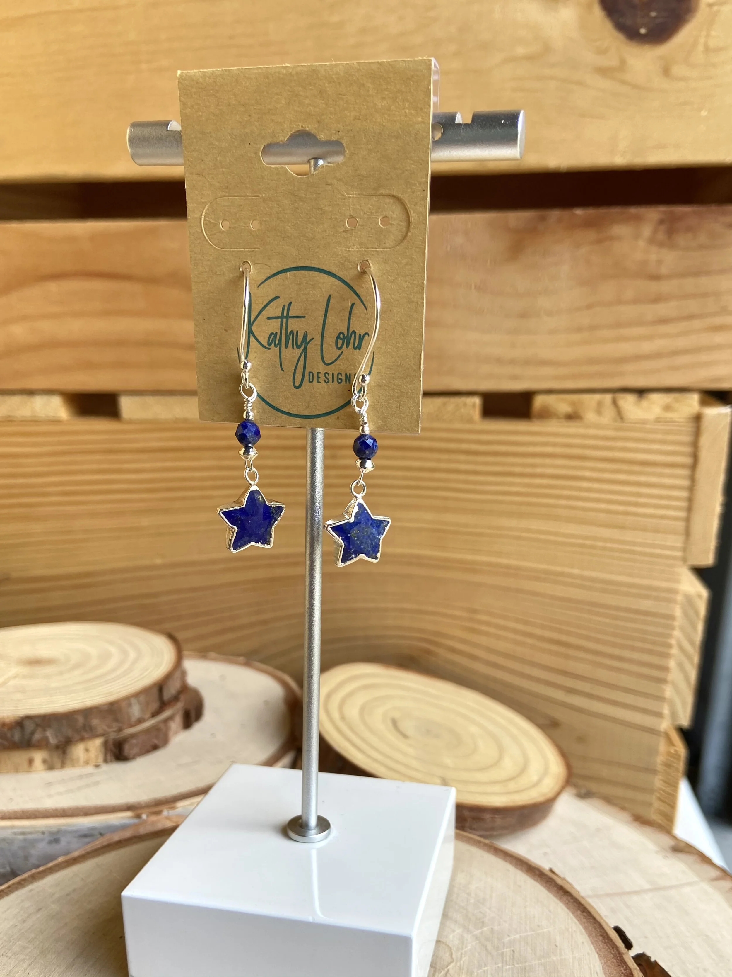 Lapis Star Earrings