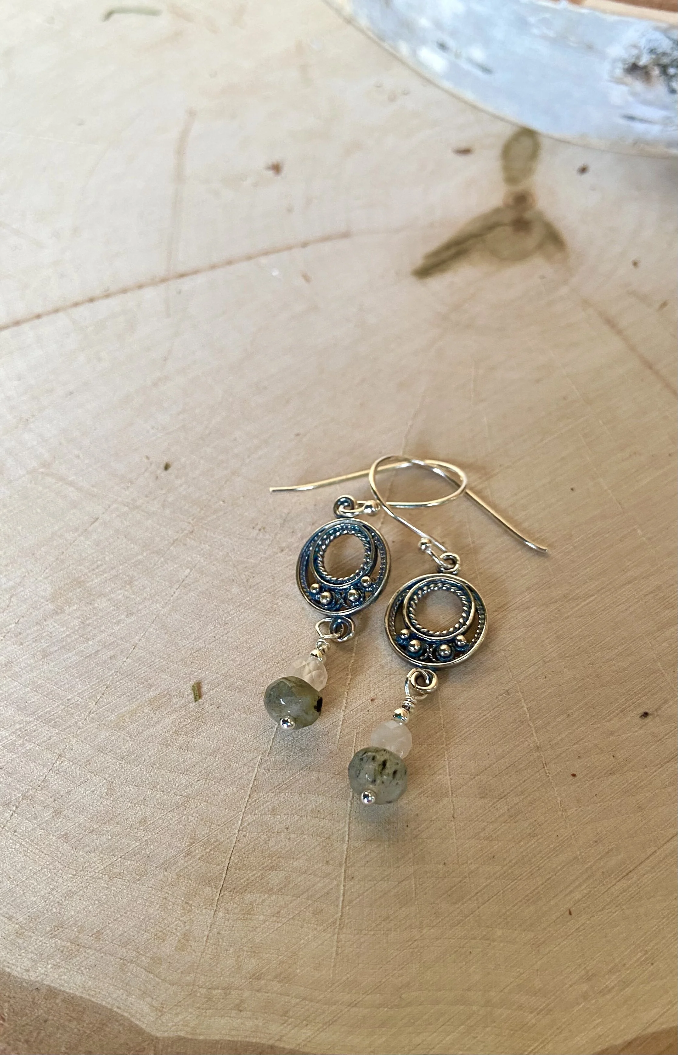 Rose Quartz Filigree Earrings