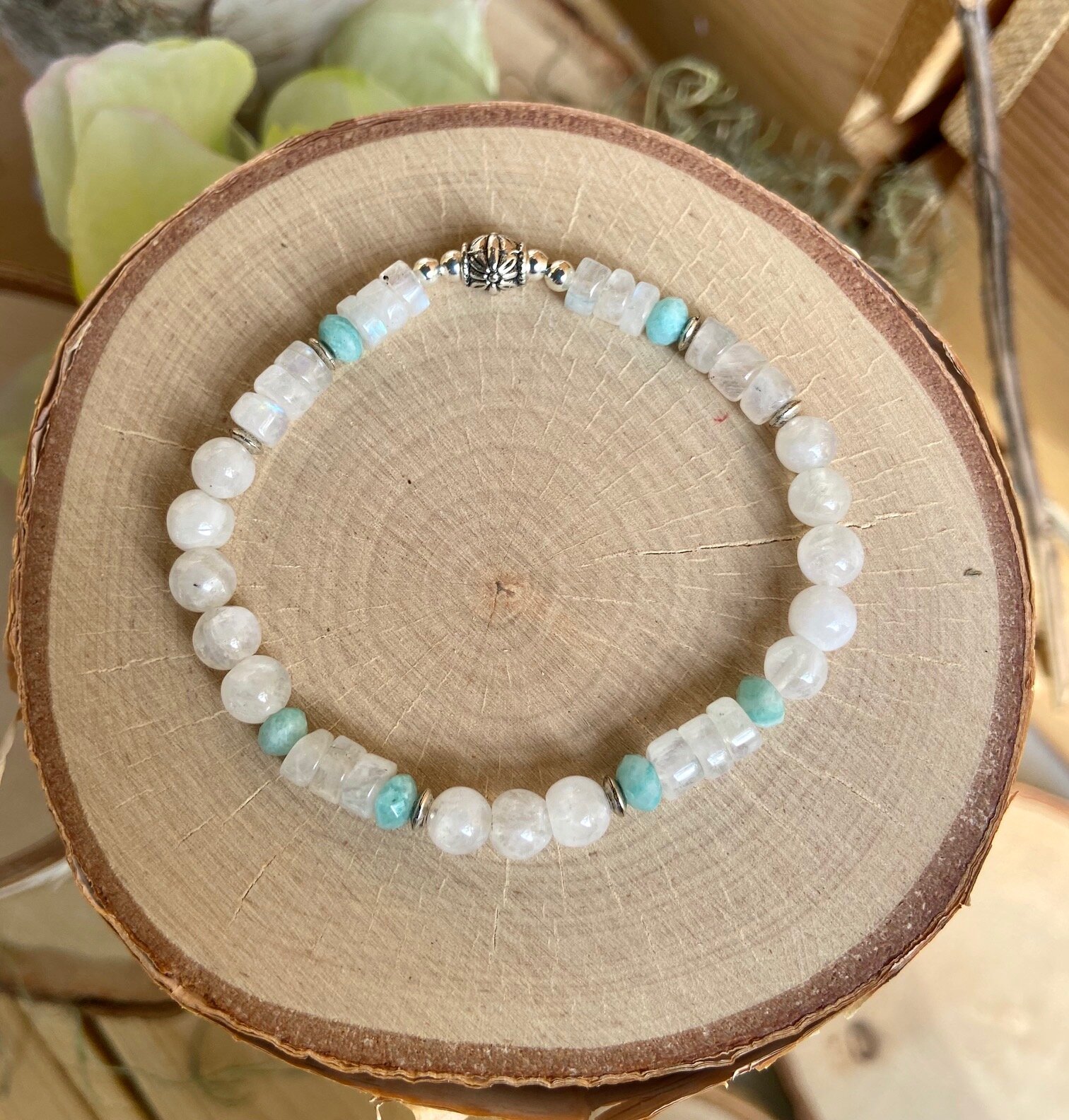 Moonstone and Amazonite Bracelet