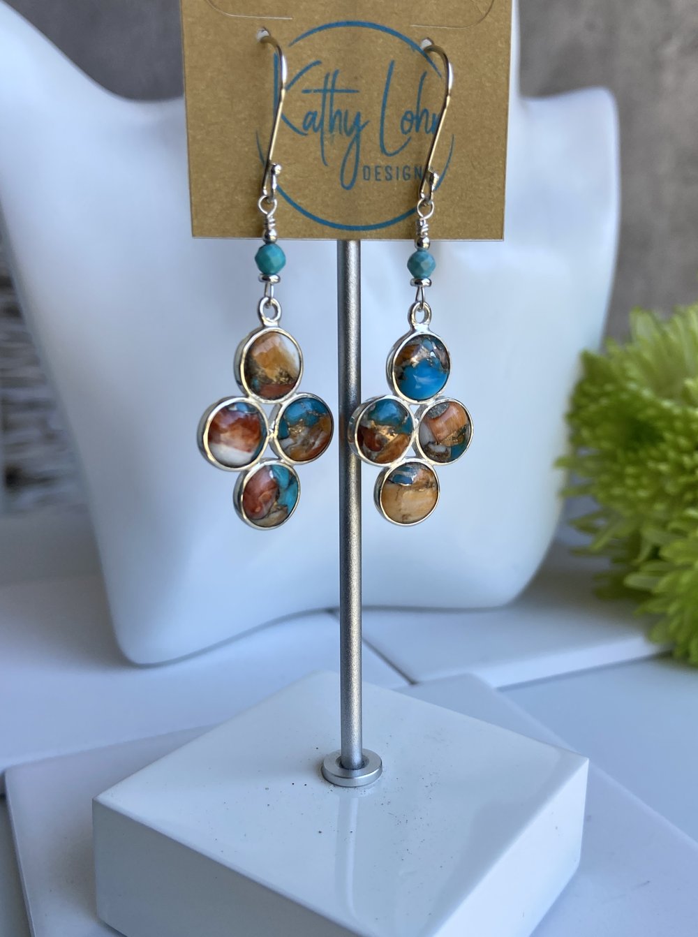 Turquoise and Spiny Gemstone Lux Earrings - Sterling Silver — Kathy Lohr  Designs