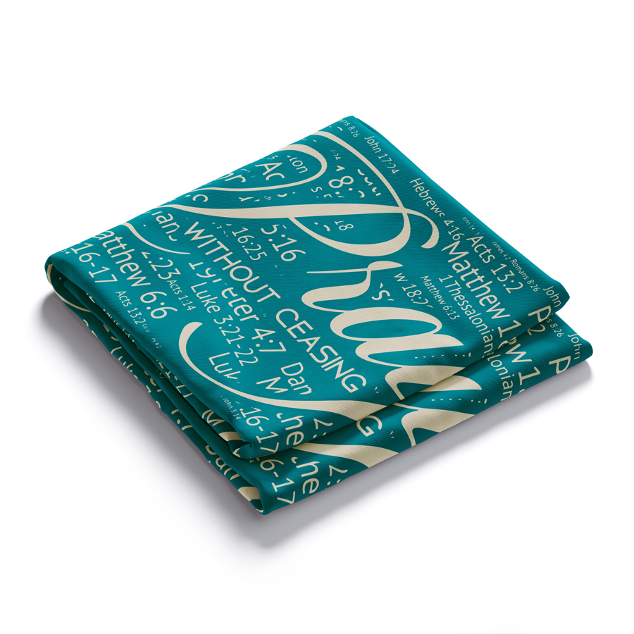 Pray Without Ceasing Prayer Scarf - Blue