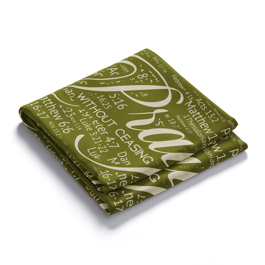 Pray Without Ceasing Prayer Scarf- Green