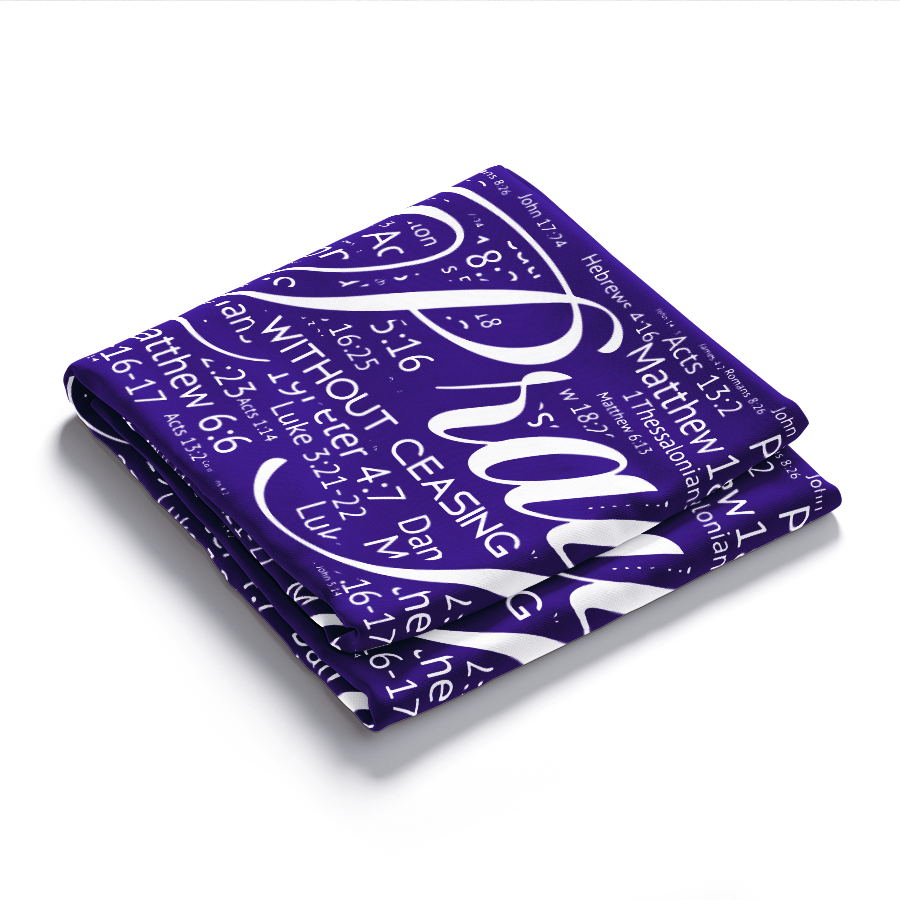 Pray Without Ceasing Prayer Scarf - Purple