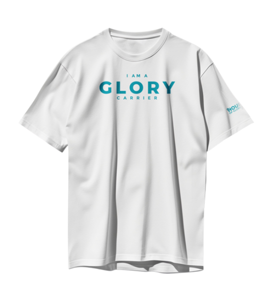 I Am A Glory Carrier T-Shirt (Blue on White)