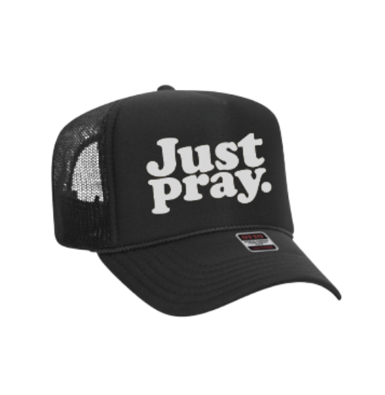 Just Pray Trucker Hat (White)