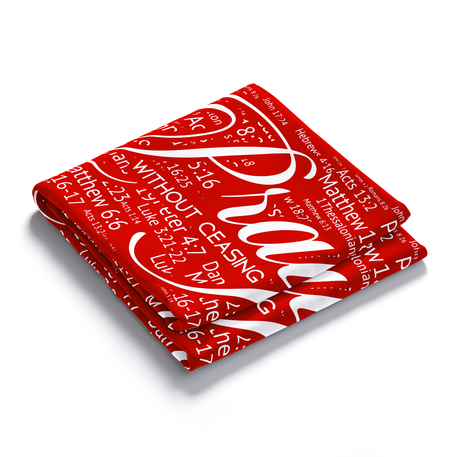 Pray Without Ceasing Prayer Scarf- Red