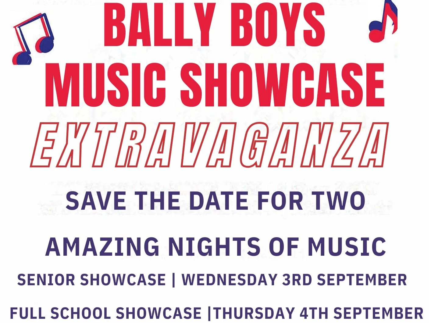 Save The Date for the Annual Bally Music Showcases!