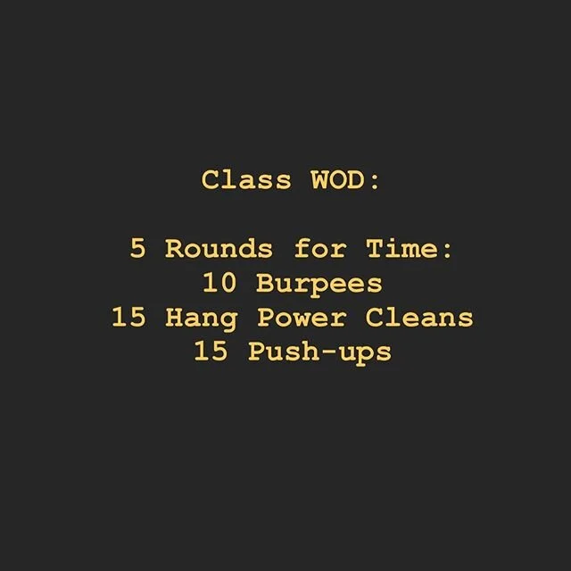 Monday Class and Home WOD! 🙌🏽