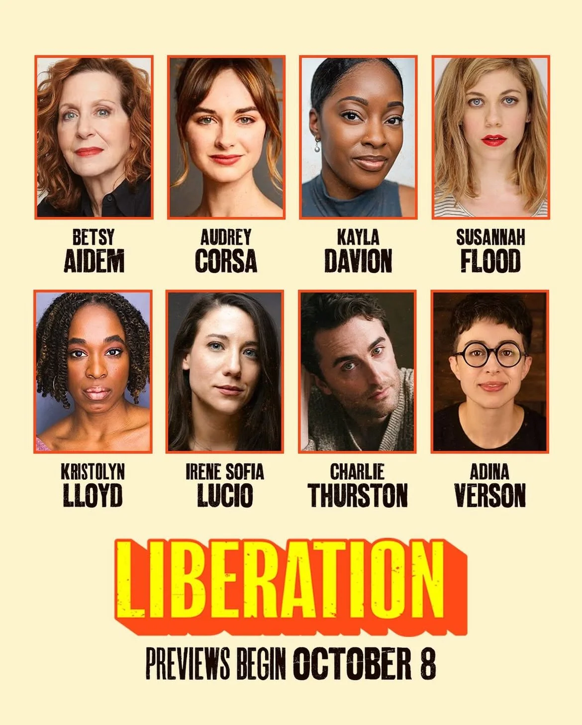 Adina Verson (@adinaverson) and Charlie Thurston (@charlietthurston) are Broadway-bound in Bess Wohl&rsquo;s LIBERATION, opening this Fall! The complete Off-Broadway Drama Desk and NY Drama Critics' Circle-winning cast will be reprising their roles f
