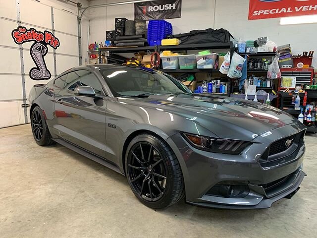 Kevin Harris 2016 Mustang GT in for Ford Performance Handling Pack (Shocks/Struts, lowering Springs, sway bars front and rear)
Performance Pack calipers/rotors front brake upgrade and painted his rear calipers to match.
We also treated it to the TSP 