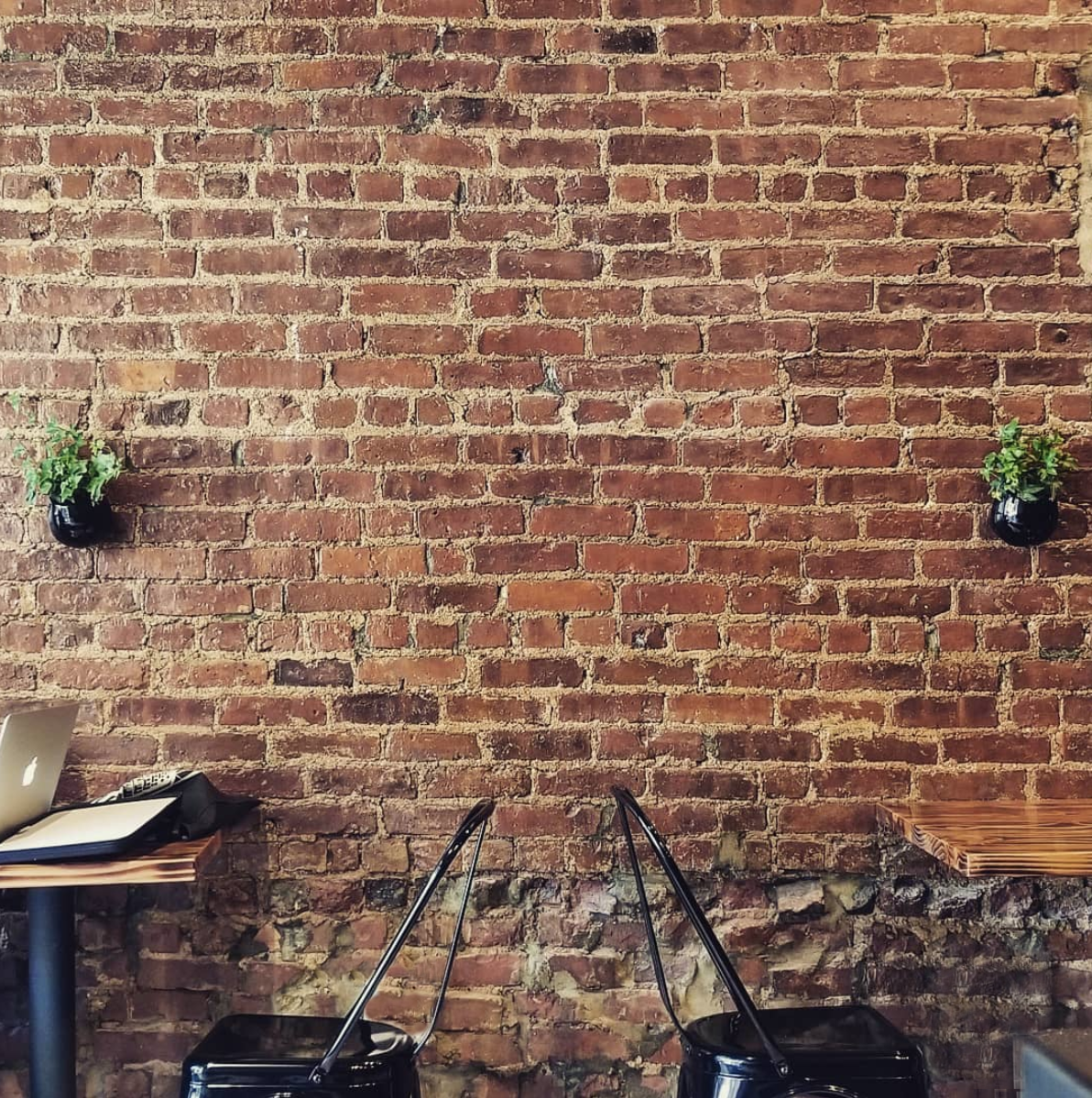 Coffee Shop Exposed Brick Wall