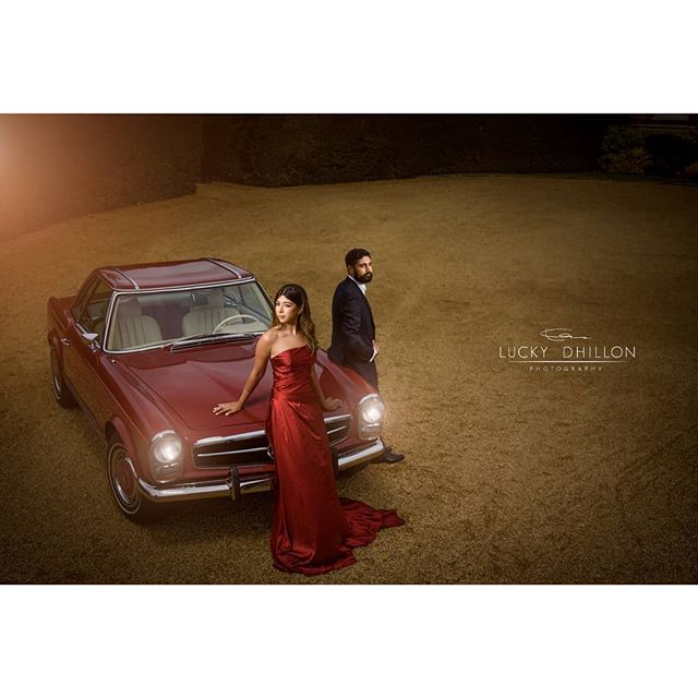 Starting Minisha and Ranvir's wedding journey with a striking shot incorporating the couple's love for classic cars. The couple wanted to include their 1969 SL280 beauty into their pre-wedding shoot and this is one of my favourite images from the ser
