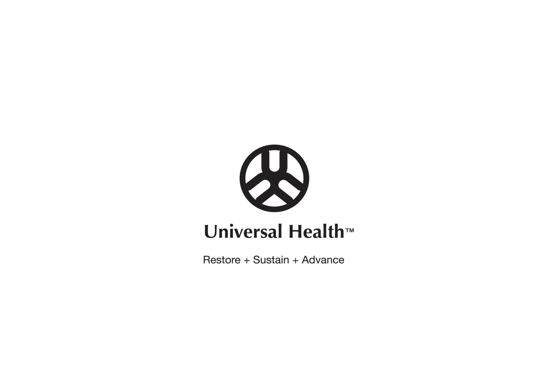  Universal Health Corporate Identity  The logo represents the U for Universal Health and the 6 end points represent the 6 disciplines in the business. All U’s have been merged to show that they are all part of the core structure of Universal Health. 