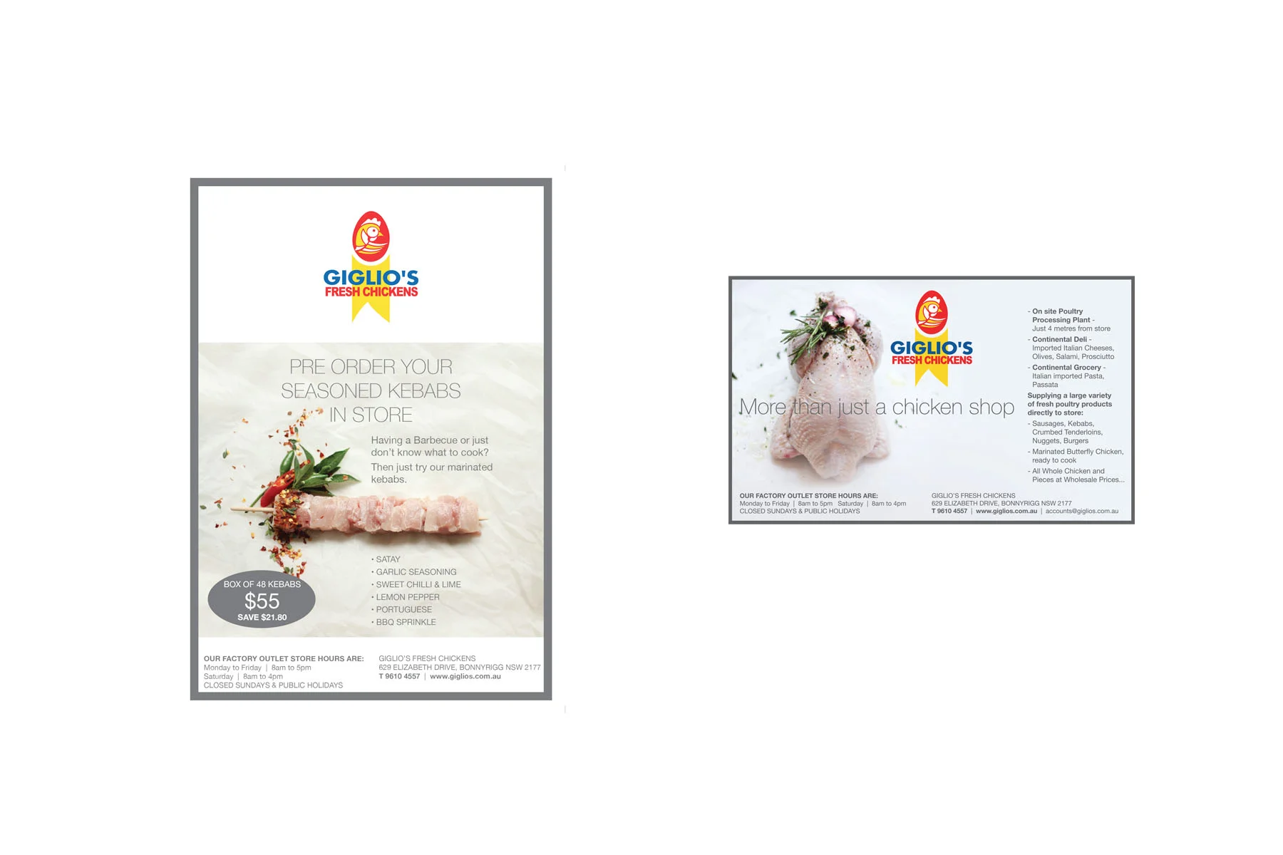 Giglio's Fresh Chickens Ads