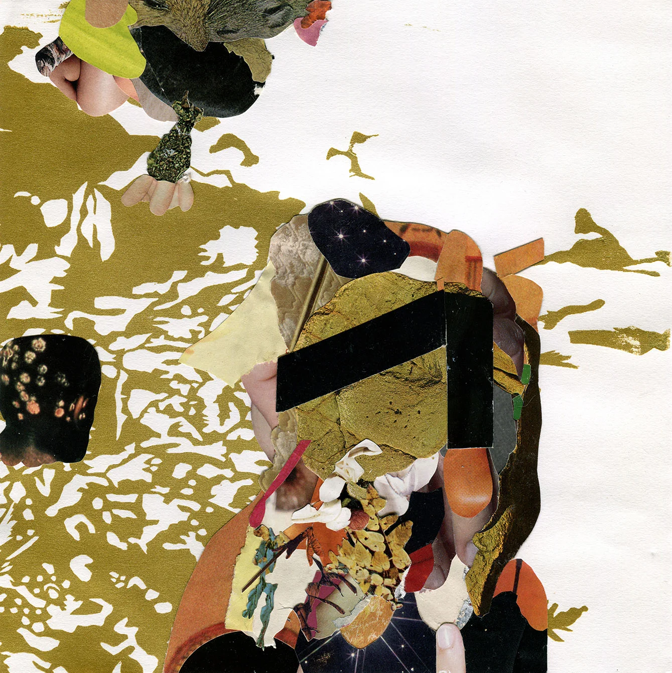 Never/Forever #7 2012 Collage, screenprint, UV glaze, hardboard panel 9 x 9”