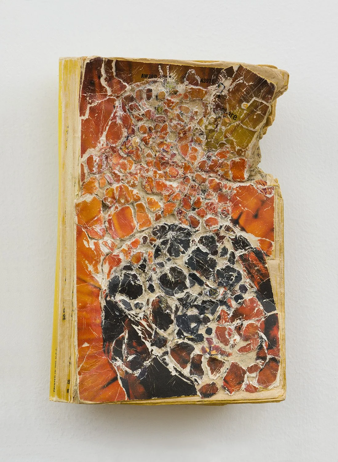 Soul Travel , 2022, Collage/decollage on paperback book from Portland, OR, 7 x 4.75 x 1”