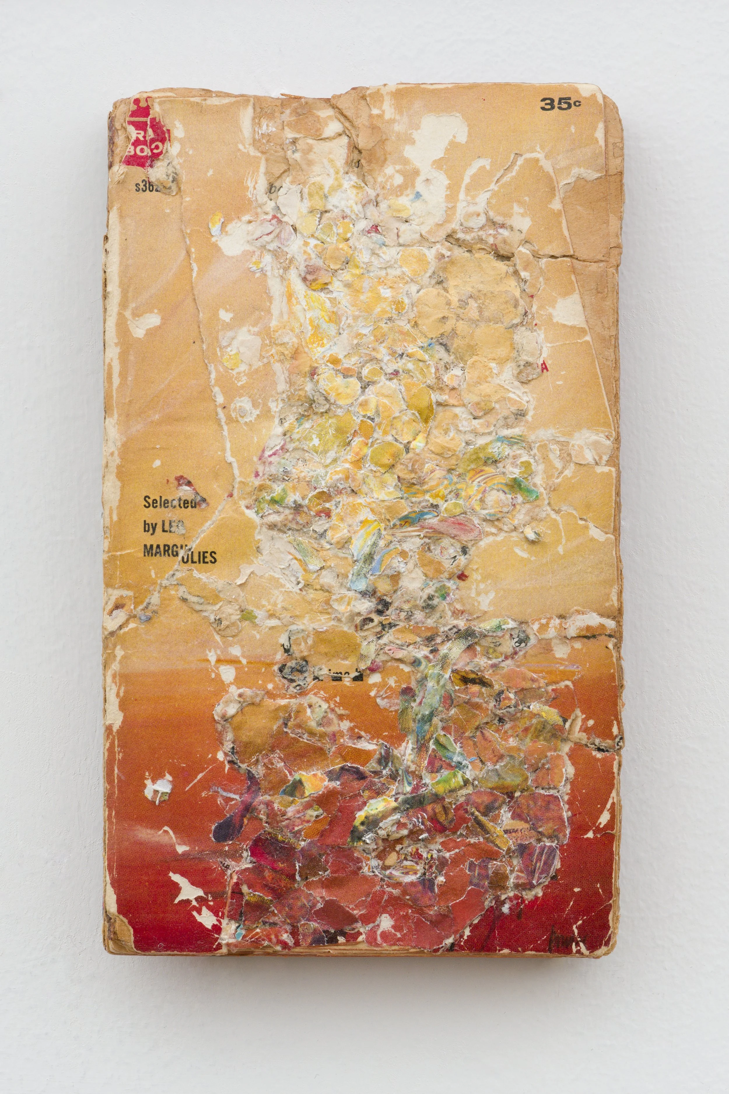 Get Out of My Sky , 2023, Collage on vintage book, 7 x 4.25 x .5”