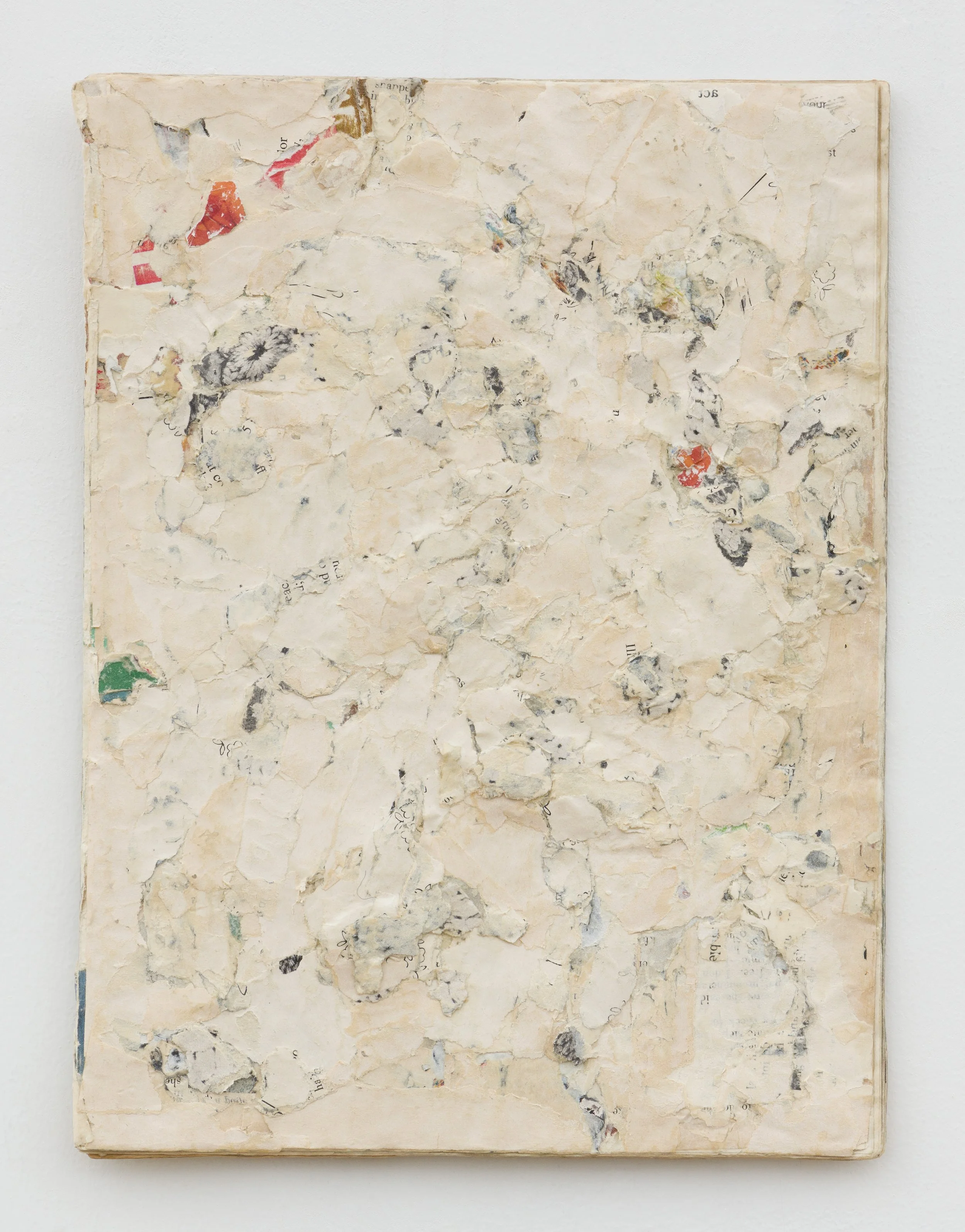 Bouquet , 2023, Collage/decollage on layered magazine pages, 11 x 8.25 x .4"