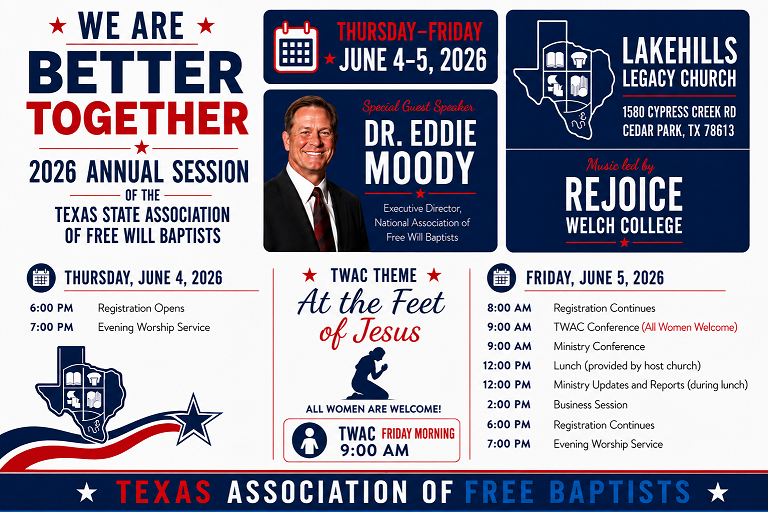 2026 Annual Meeting - Texas State Association of Free Will Baptist 