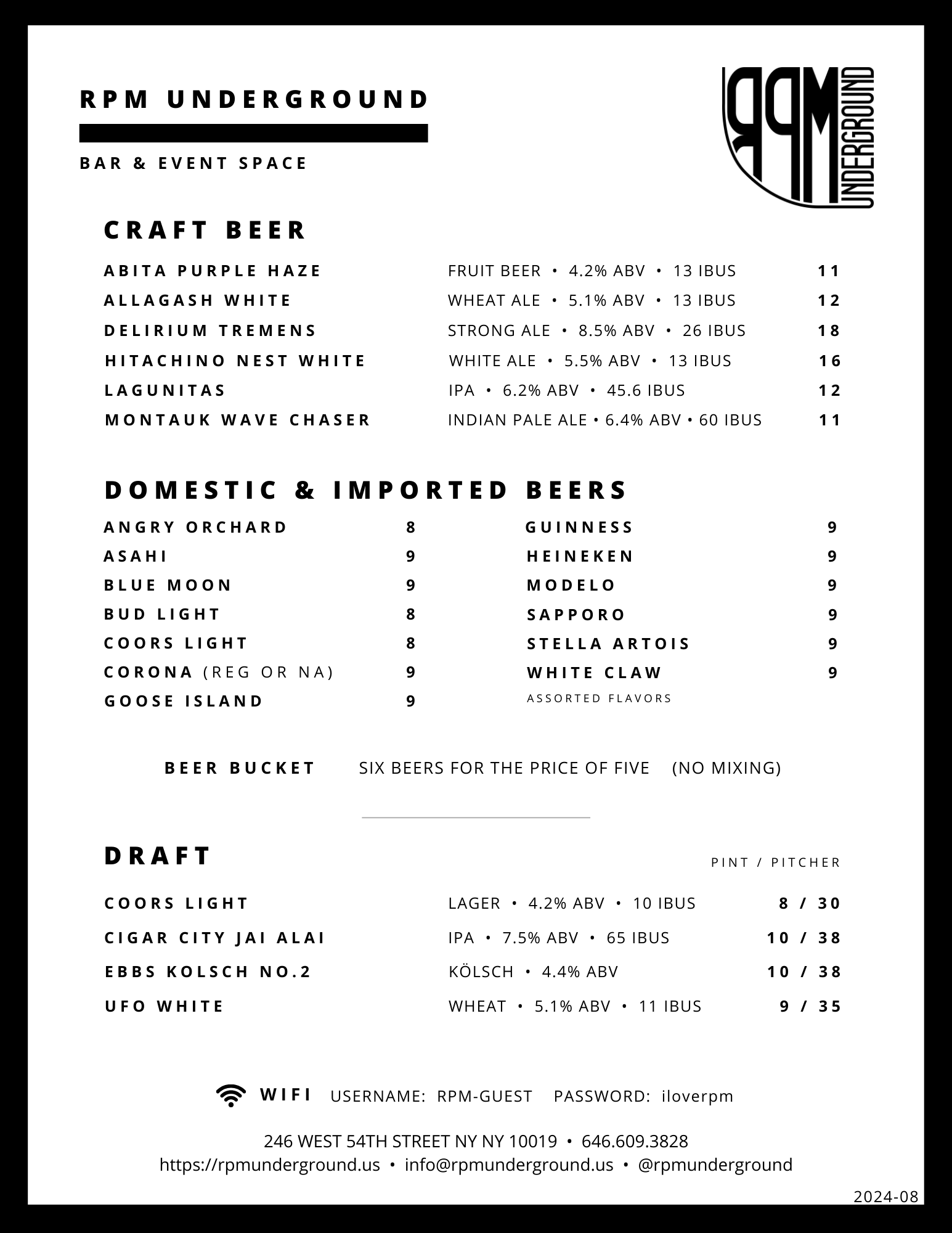 Rpm Events Menu.pdf Menu — RPM UNDERGROUND