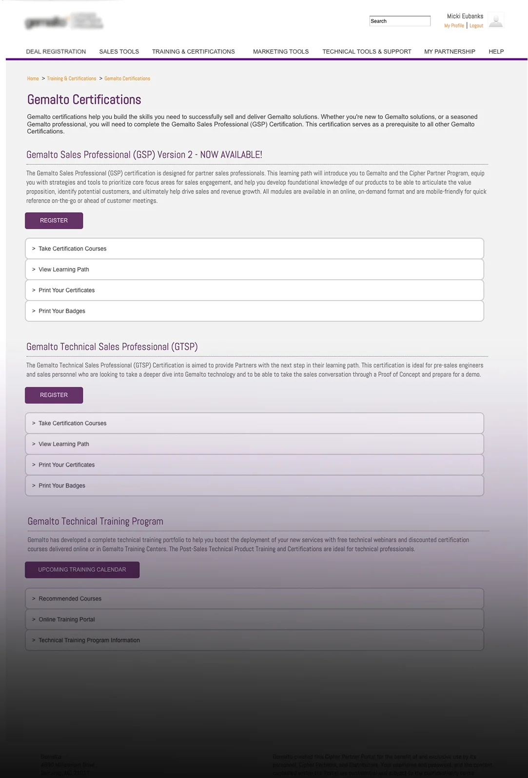 Certifications Page