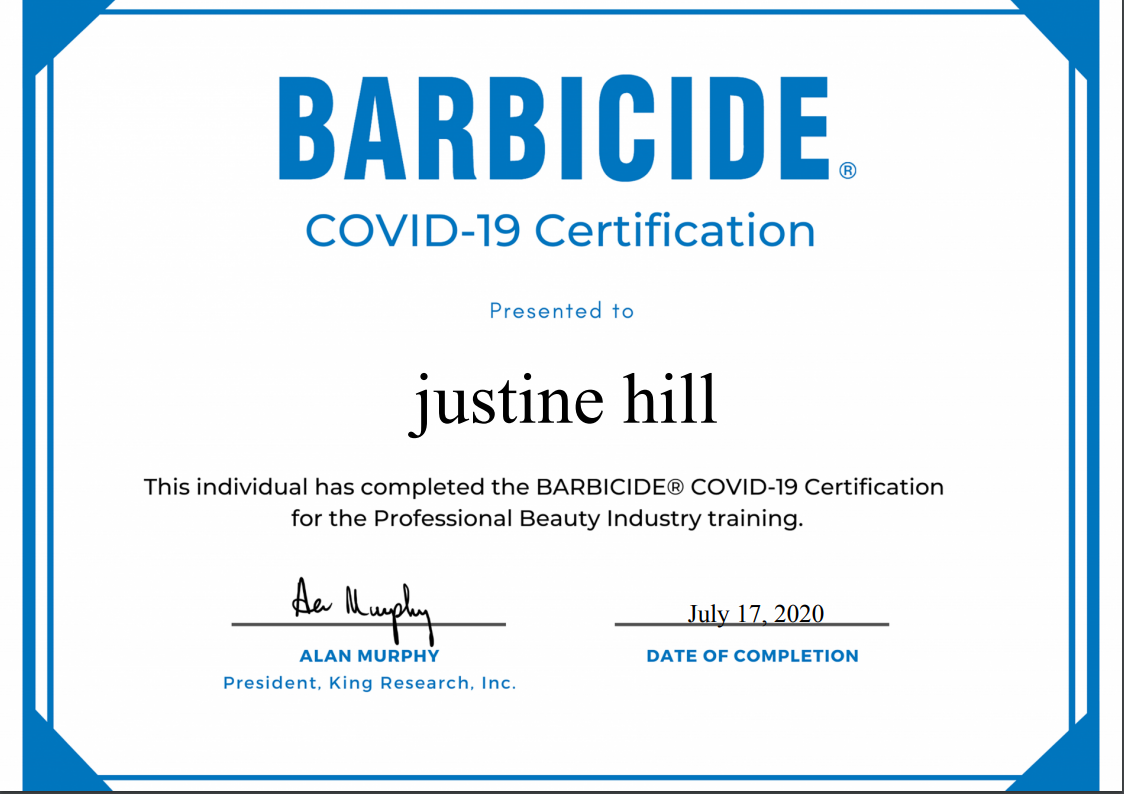 Barbicide Certification
