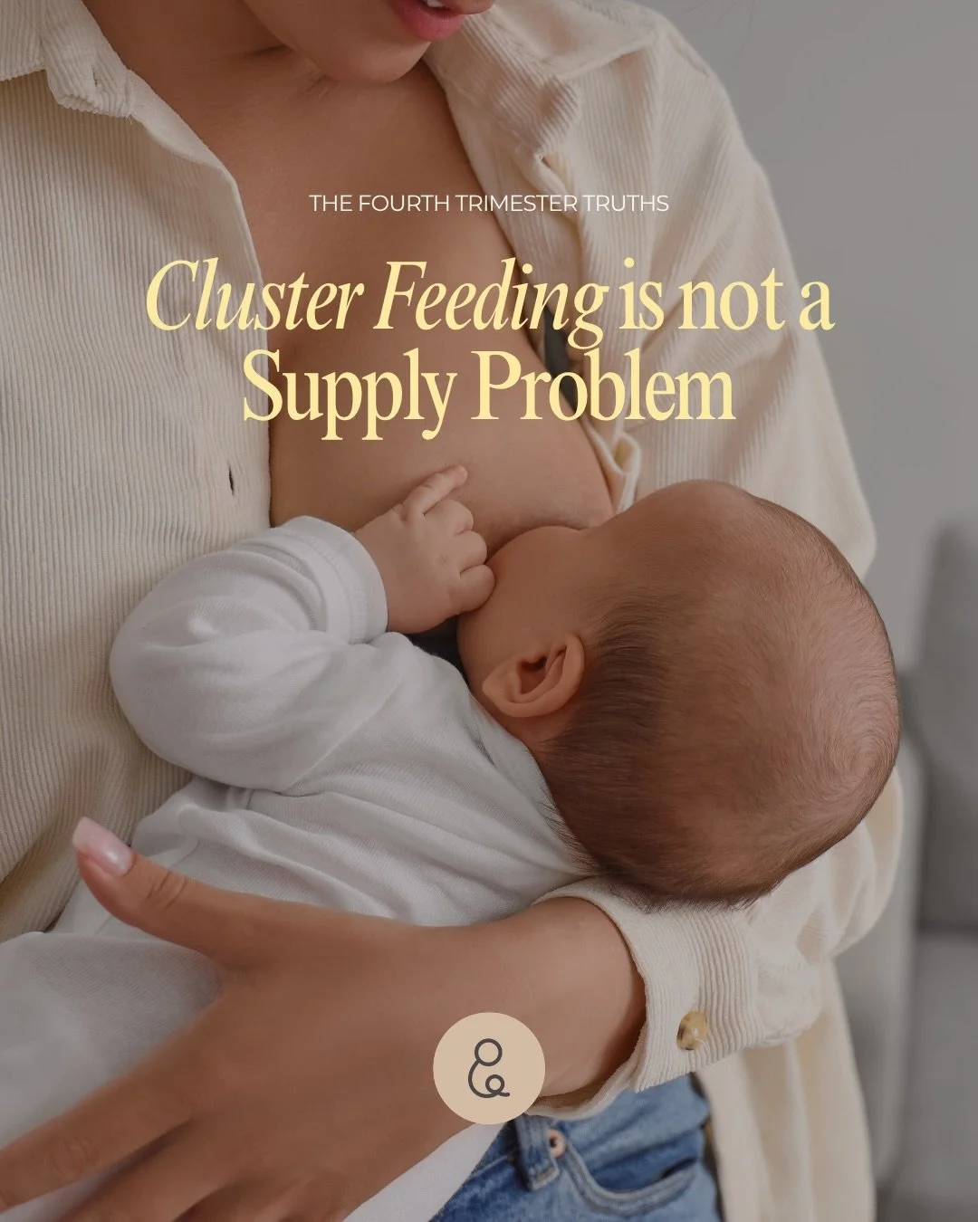 April&rsquo;s Topic: Fourth Trimester Truths 🤍

When your baby wants to feed constantly, it&rsquo;s easy to question your supply. But cluster feeding isn&rsquo;t a problem. 

Your baby is regulating your milk, supporting their growth, and finding co