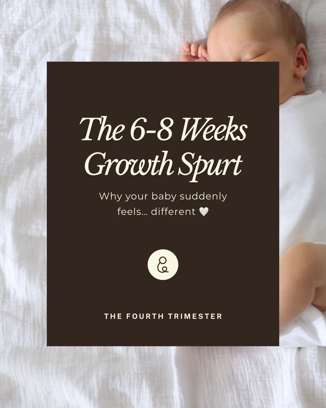 Around 6&ndash;8 weeks, many mums feel like their baby has suddenly changed overnight.

More feeding, more crying, shorter naps&hellip; and a baby who only wants to be held.

This phase can feel intense, but it doesn&rsquo;t last forever 🤍

If you&r