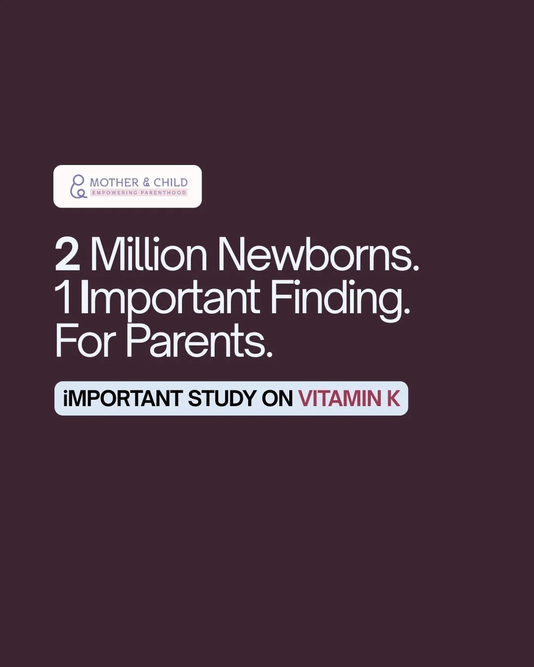 2 million newborns. One important finding for parents. 🍼

A new nationwide study published in JAMA Pediatrics on Vitamin K and Newborns. 

With more than 2 million newborns included, the study adds substantial real-world evidence.

A reminder for pa
