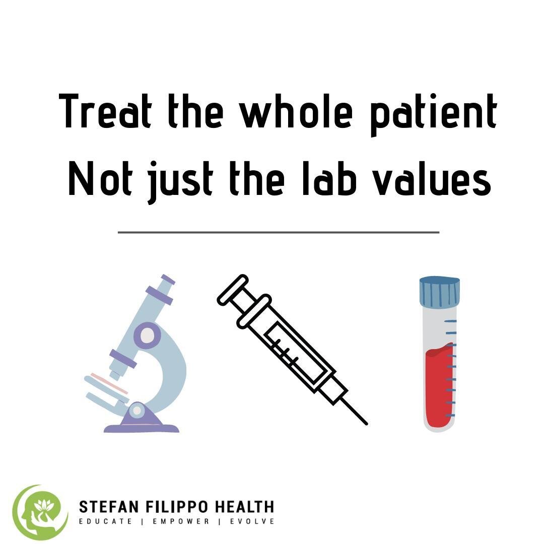 If we only treat based on what can be measured in a lab, we aren't even close to treating the whole person⁠
⁠
Have you ever been told your lab values show you to be the picture of health, yet your felt experience was the complete opposite?