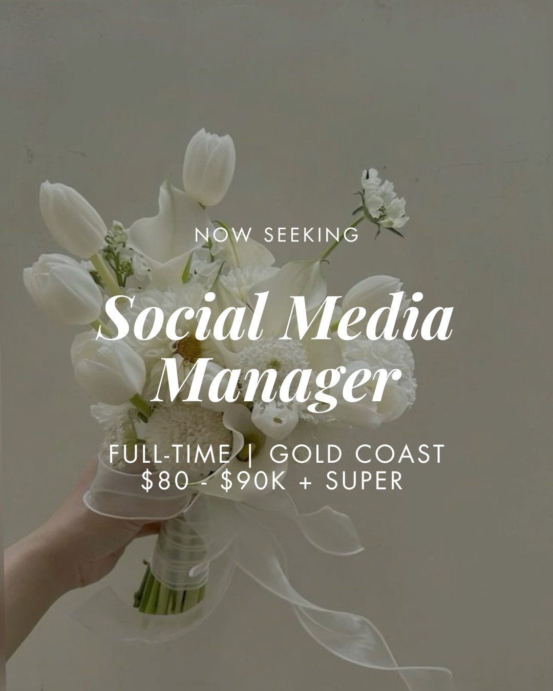 Now Seeking: Social Media Manager
 📍 Burleigh Heads, QLD | Onsite Only | $80&ndash;90K + Super

This is an exciting opportunity for a driven, stylish, and creative digital storyteller ready to take the next step in their career.

Fashion industry ex