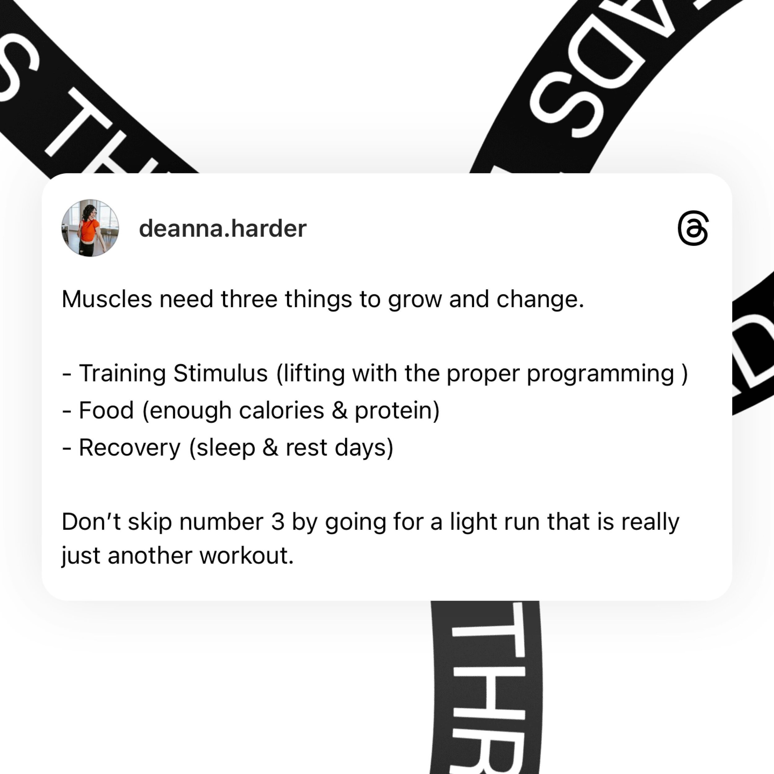 ⚠️Is your goal is &ldquo;looking like you train&rdquo; and having obvious muscle definition? 

This requires both having muscle mass AND being low enough body fat for that muscle to show. ( you can&rsquo;t flex fat)

You are NOT going to have a lot o