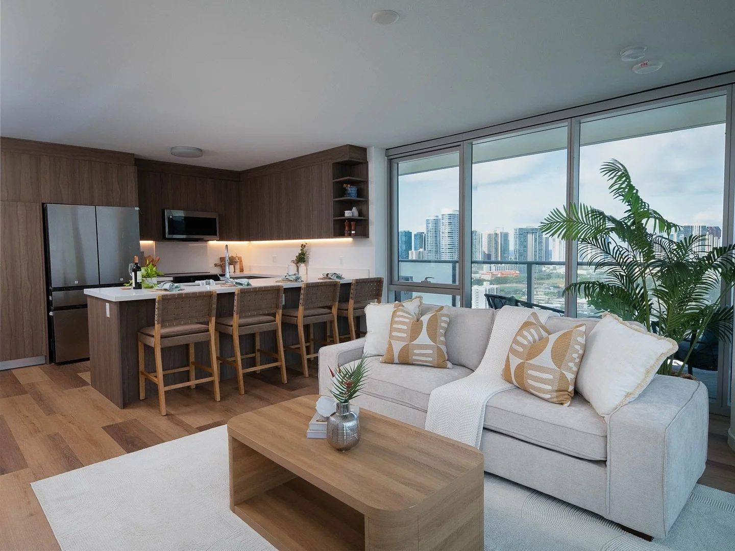 Modern living with a view. Styled at The Park on Keeaumoku with balance, warmth, and a focus on what makes home feel like home📍

#yourhomemyoasis
