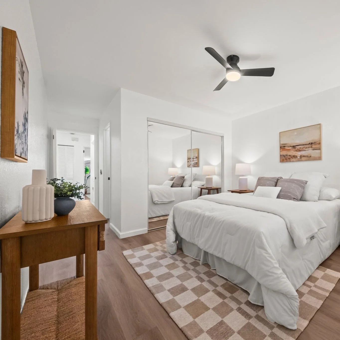 Buyer trends this season point toward clean, calming bedrooms that show clear function and flow. 

Light palettes, balanced furniture placement, and warm textures help create a space that feels move-in ready, which increases buyer connection the mome