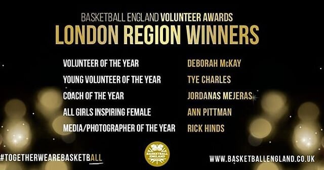 Huge CONGRATULATIONS to @newvic_london partner from @baltic_stars_basketball_club_ Jordanas, for winning 🏆 @bballengland London Coach of the Year Volunteer Award 🙌👊🏻🏀