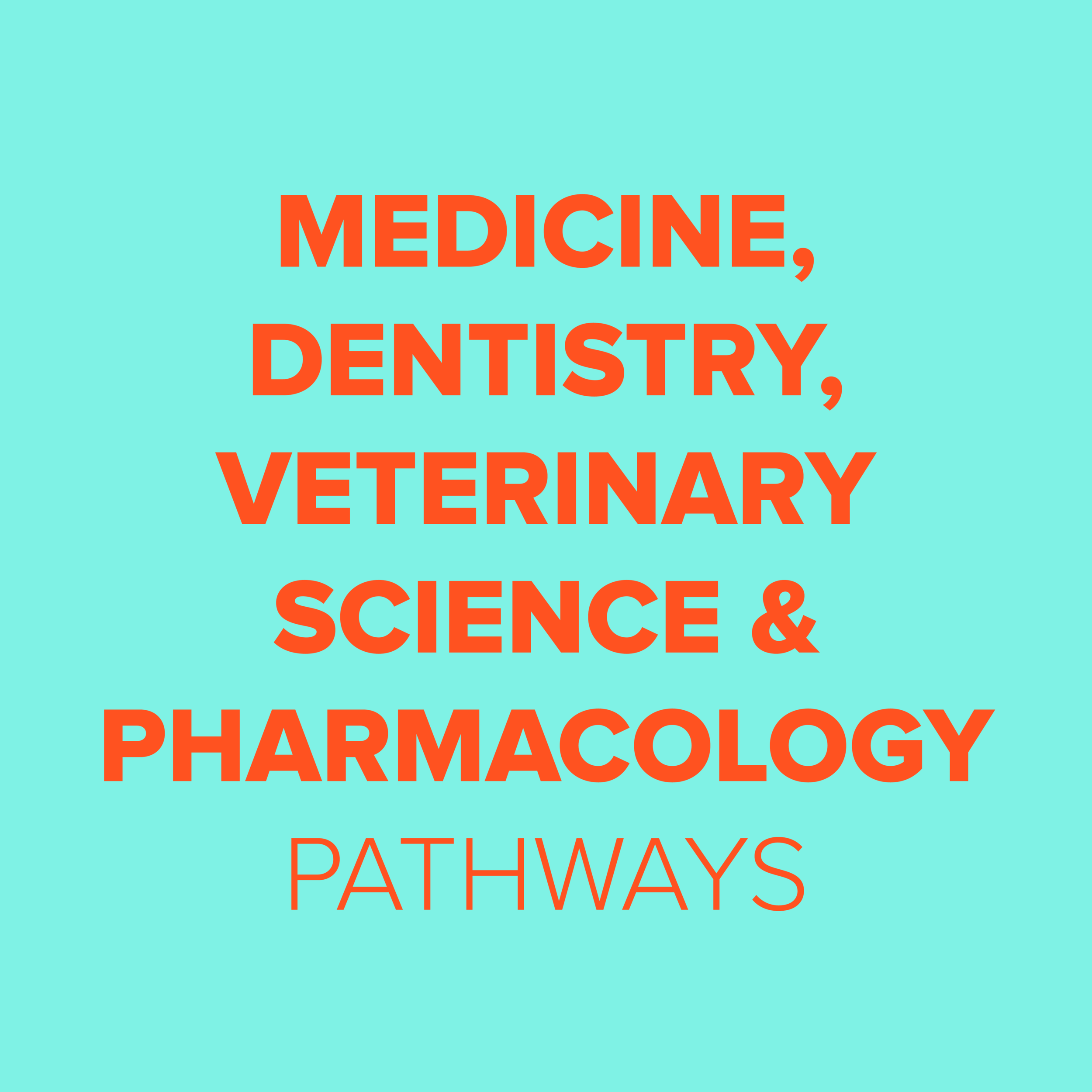 Medicine, Dentistry, Veterinary Science and Pharmacology Pathways | Online Open Day
