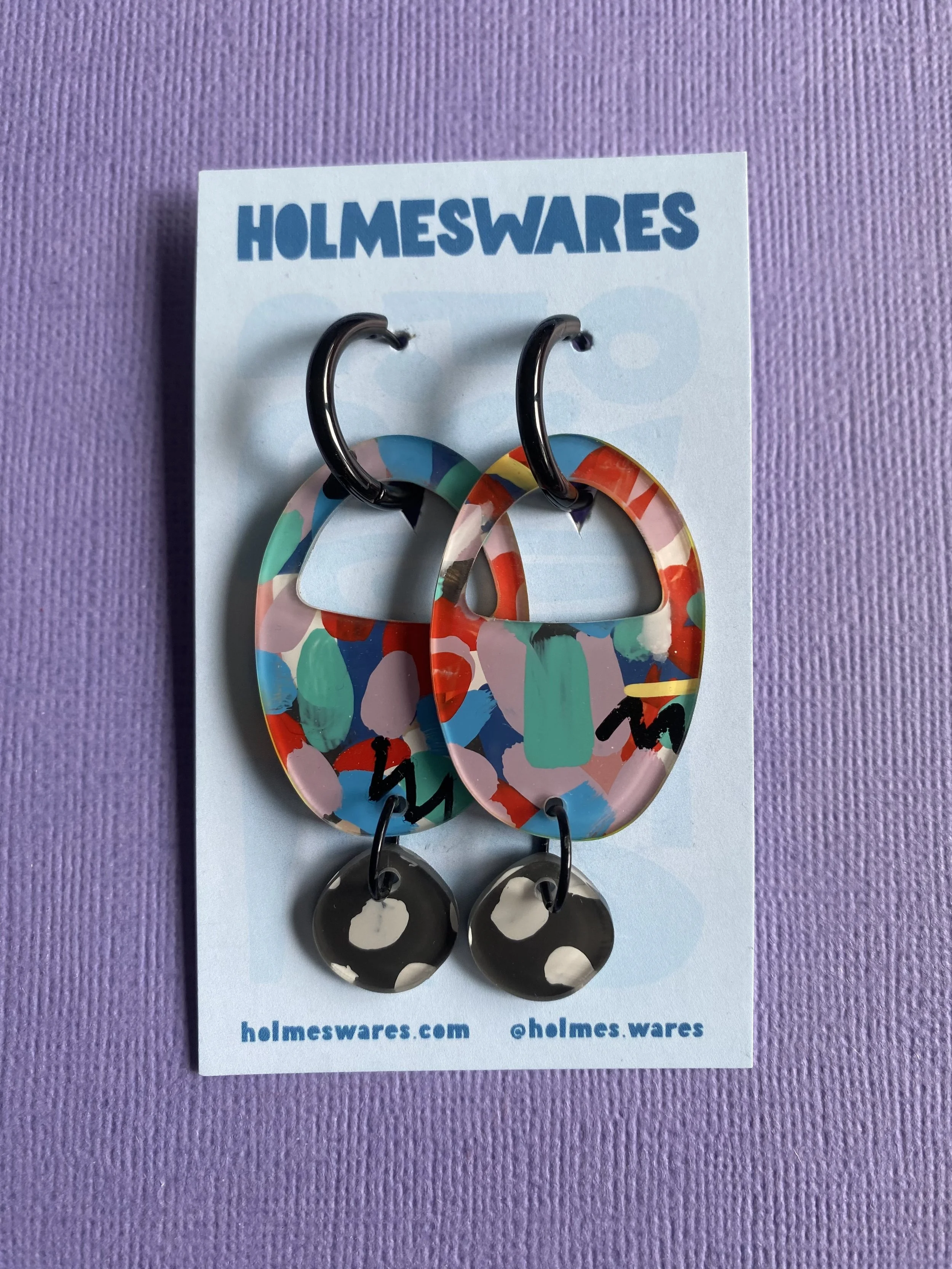 Hand painted earrings - 441