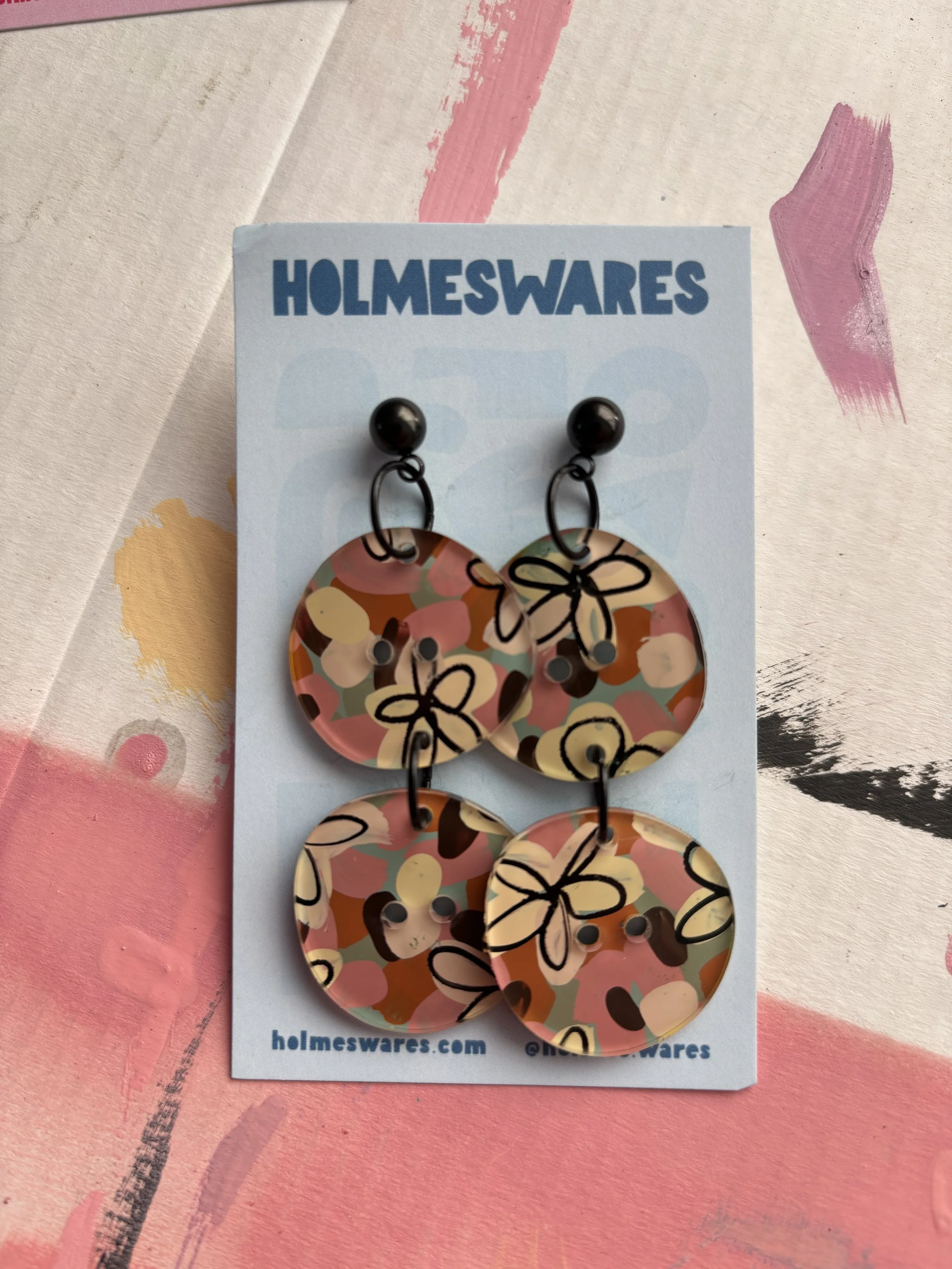 Hand painted earrings - 387