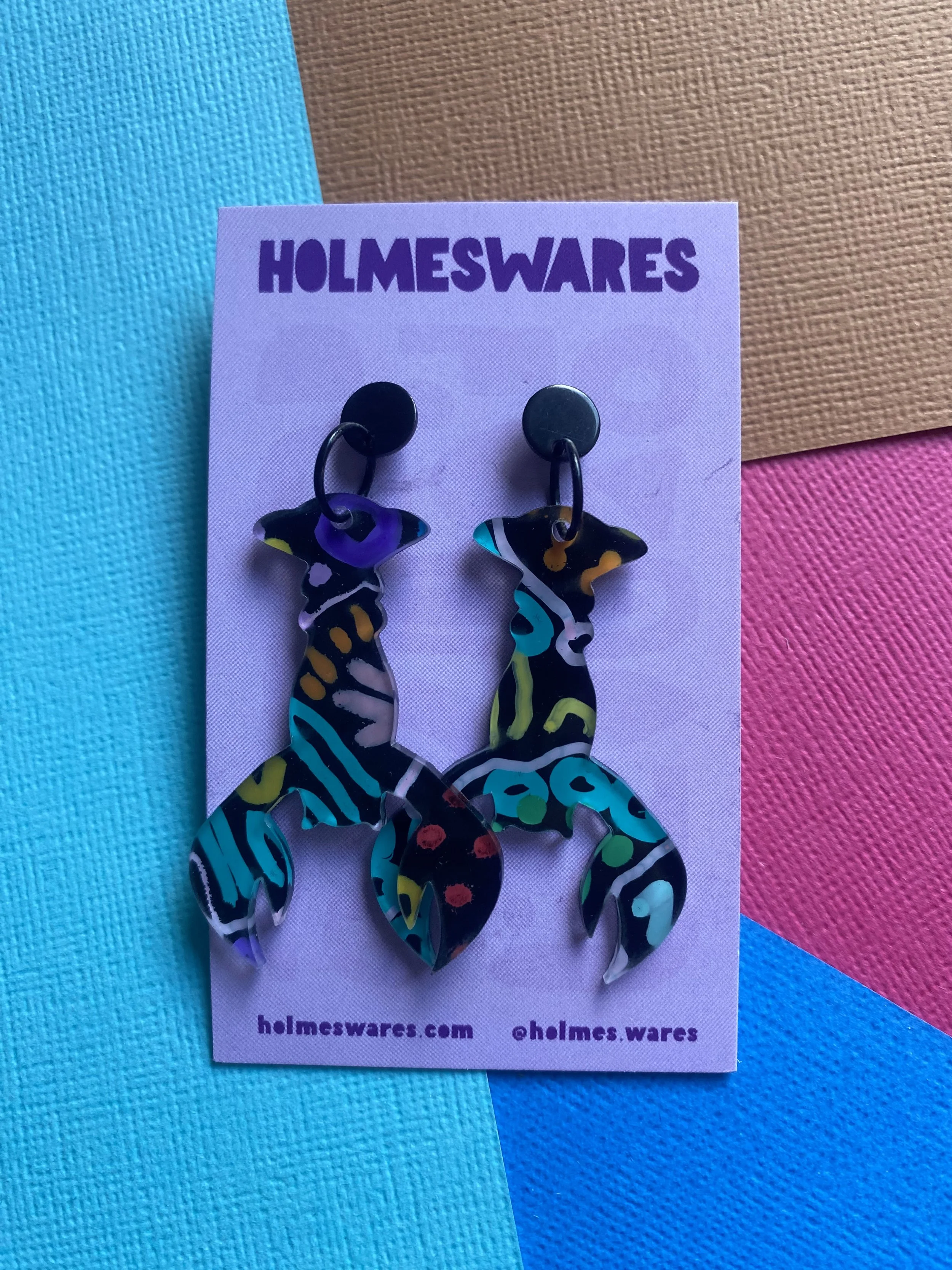 Hand painted earrings - SALE 127