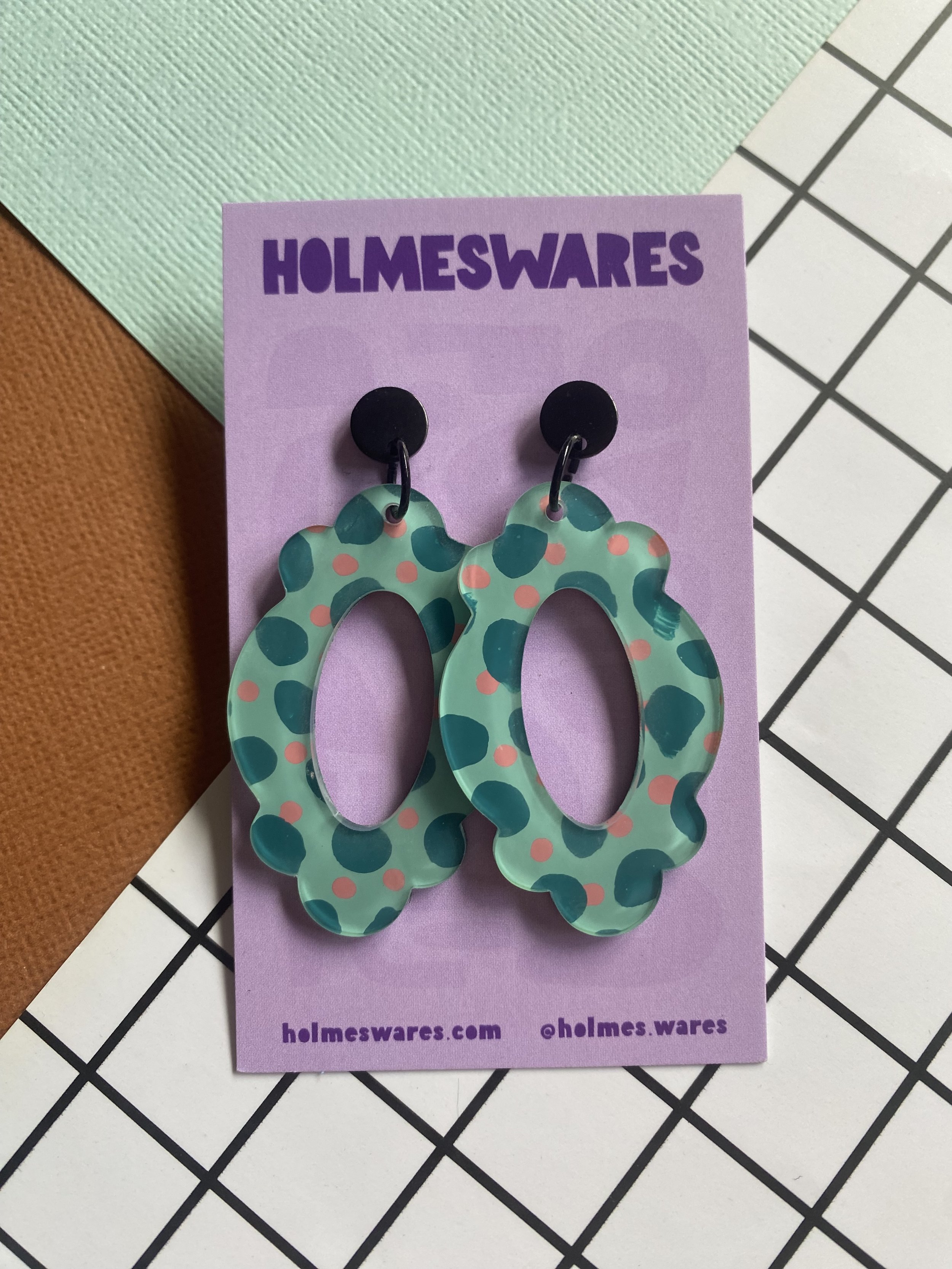 Hand painted earrings - 0154