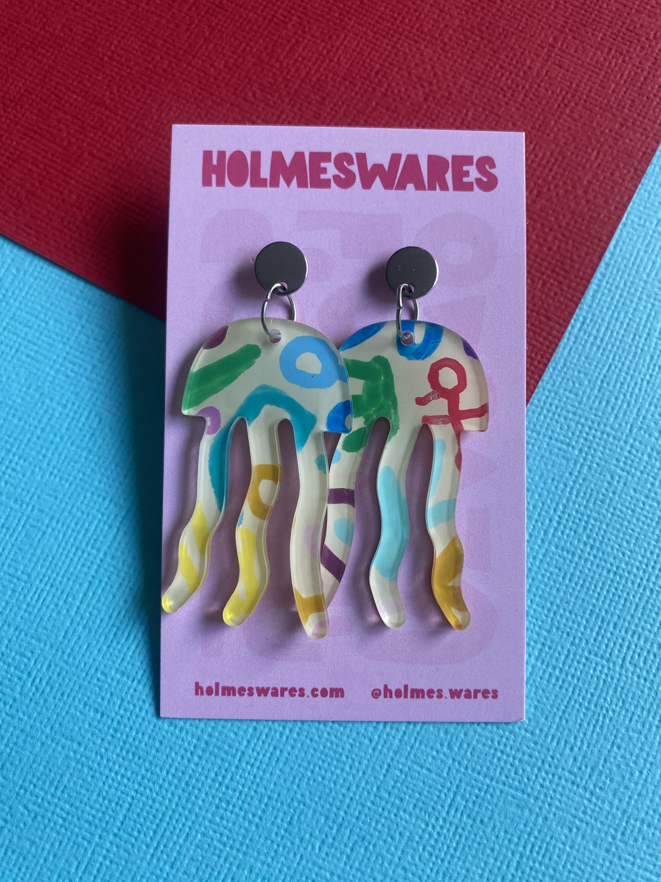 Hand painted earrings - SALE 146