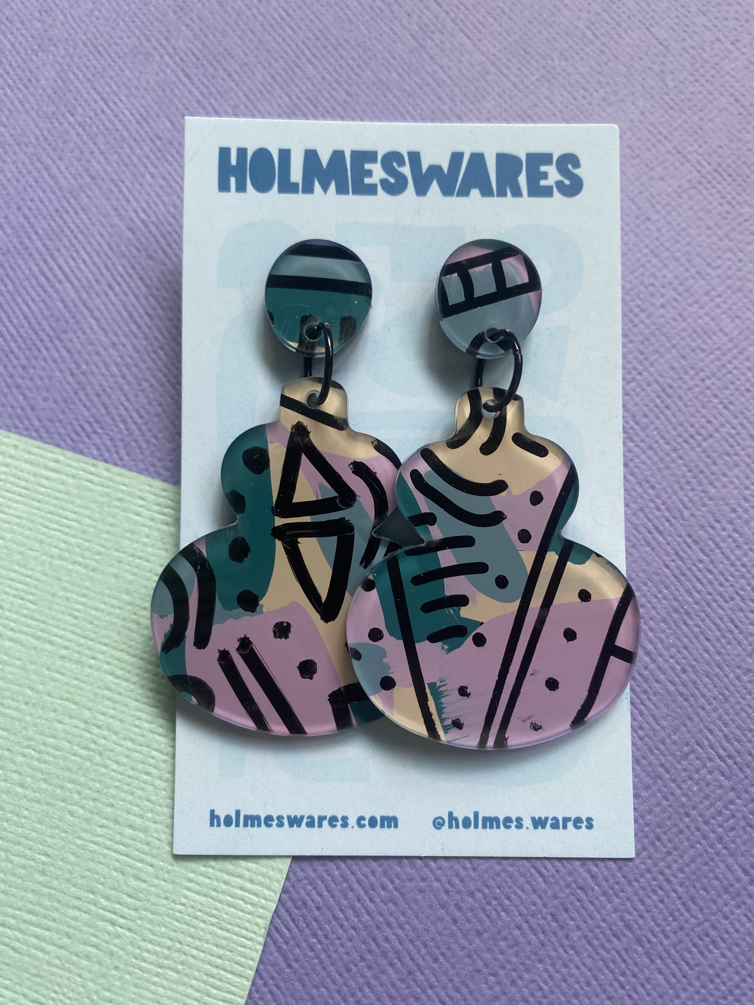 Hand painted earrings - 0127