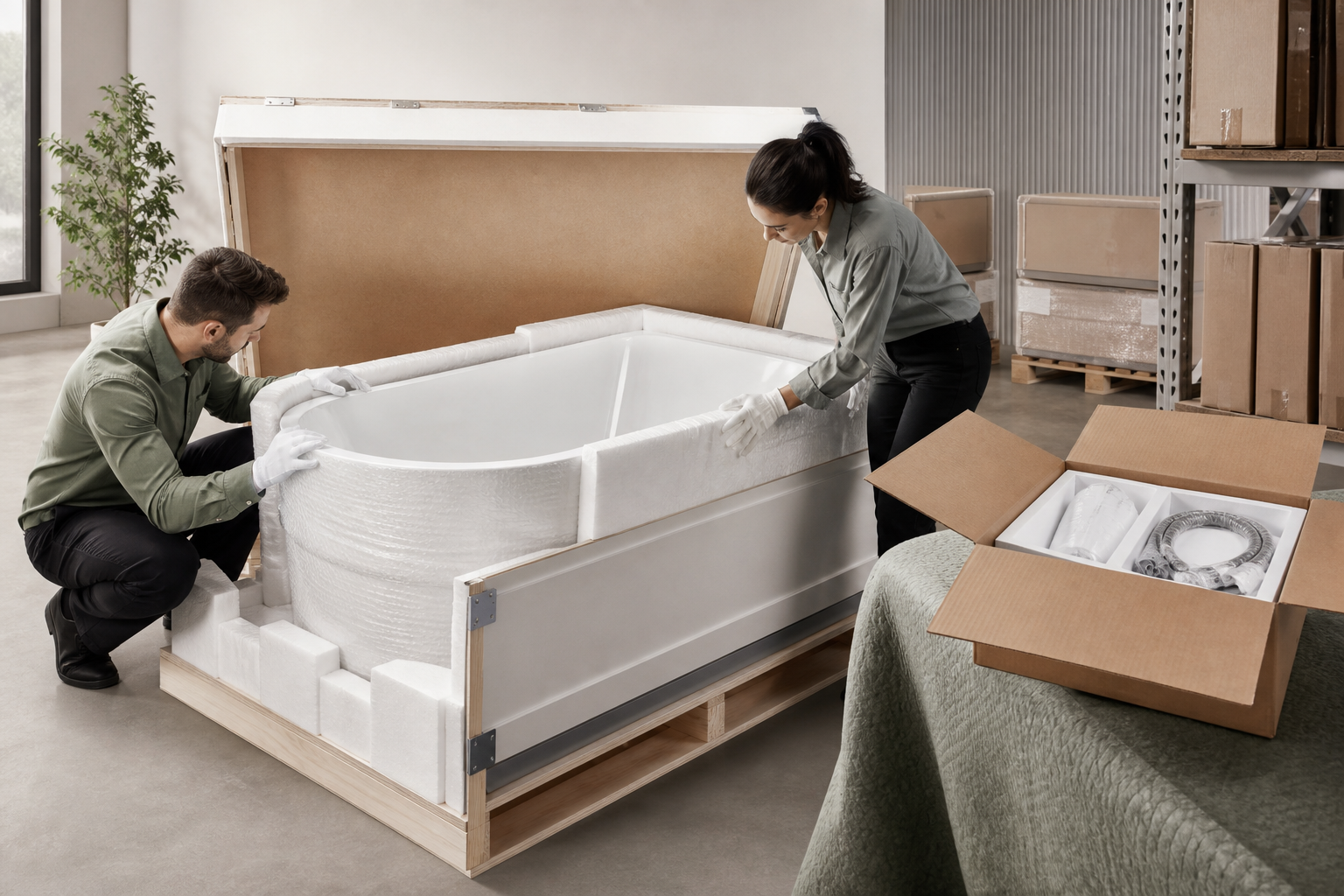 Bathtub Packaging Receiving: Inspect the Shell, Finish and Accessories