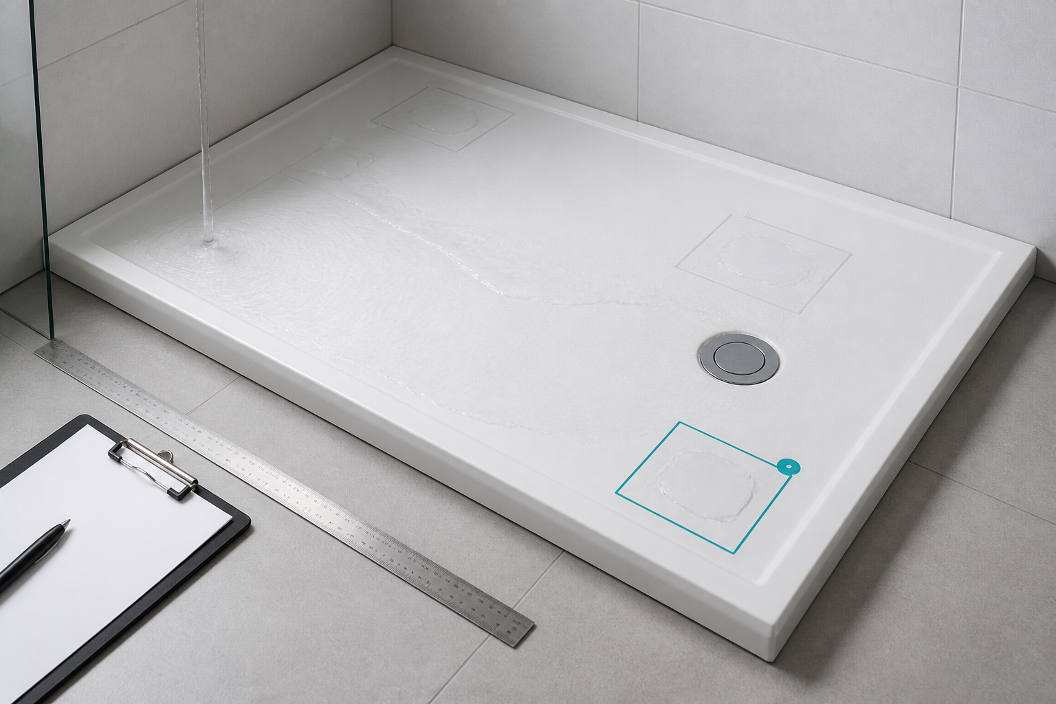 Shower Tray Water-Flow Test: Record Ponding Without Inventing a Universal Time Limit